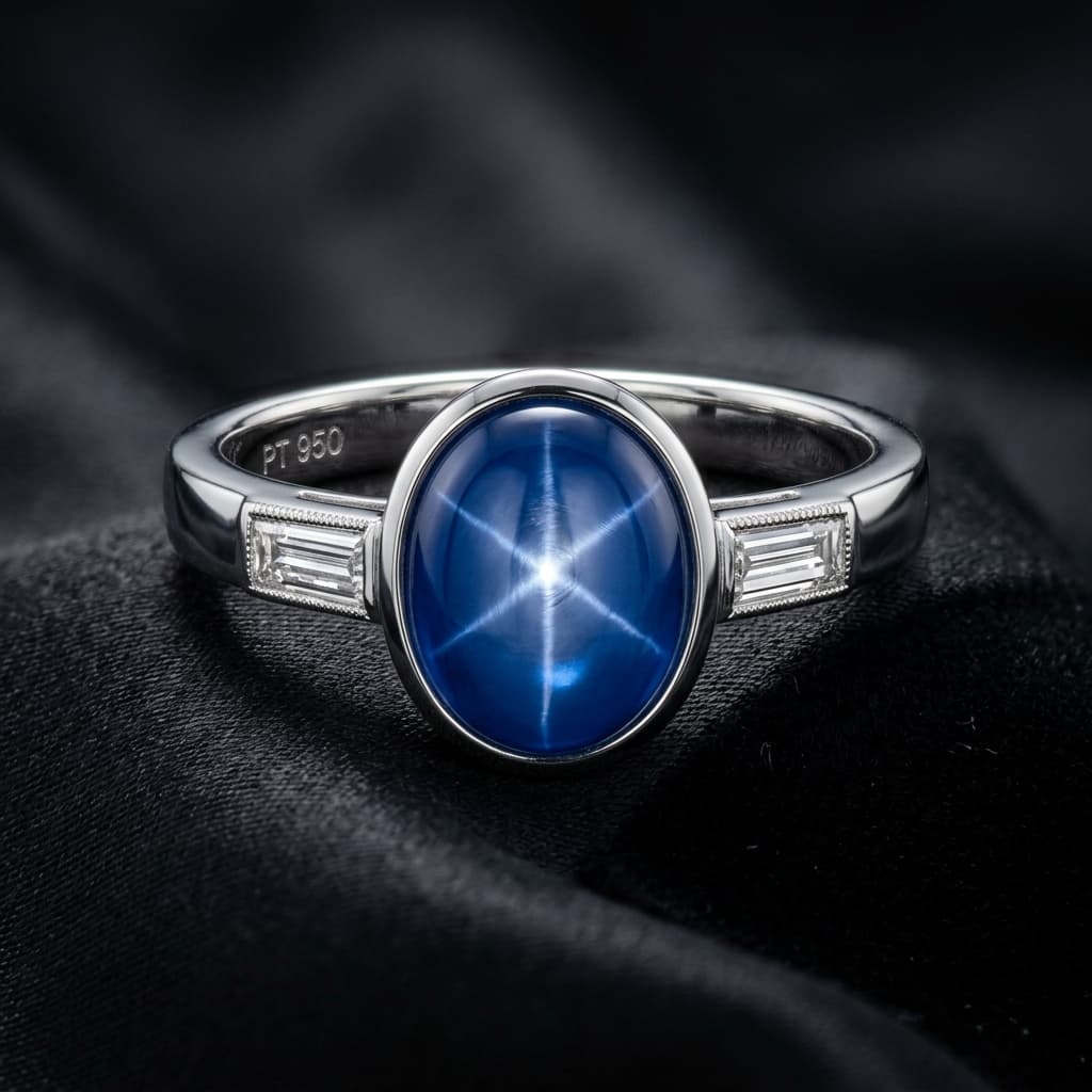 Celeste Sapphire Halo Ring