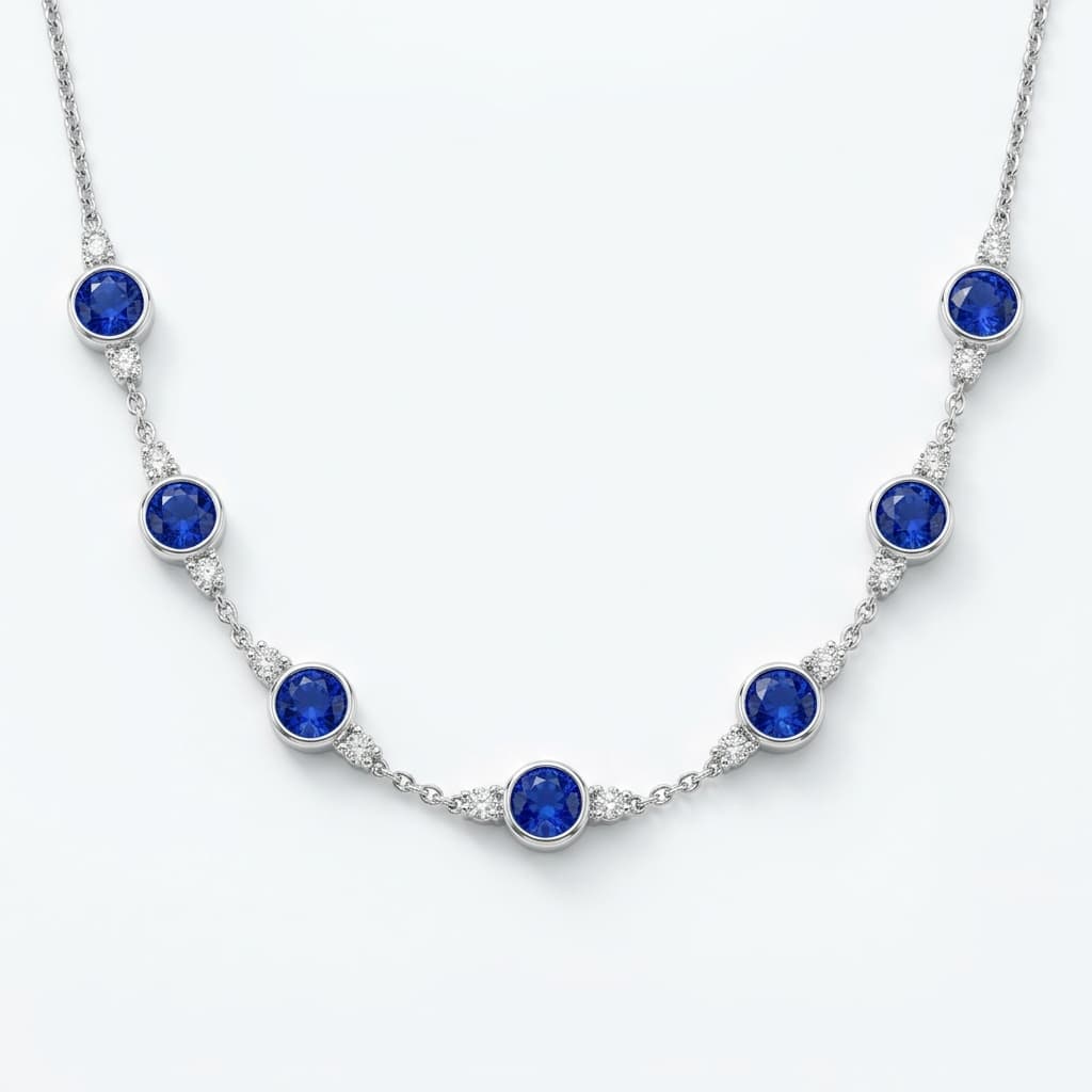 Celeste Sapphire Station Necklace